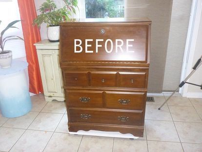 Repurpose Antique Secretary Desk, Secretary Desk In Kitchen, Update Secretary Desk, Antique Fold Down Desk, Repurpose Secretary Desk Ideas, Secretary Desk Upcycle, Secretary Desk In Entryway, Painting Secretary Desk Ideas, Repurpose Secretary Desk