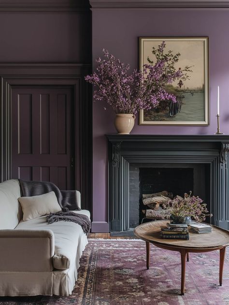 Benjamin Moore Color of the Year 2025: Cinnamon Slate 28 Cinnamon Slate, Purple Interior Design, Formal Dinning Room, Brown Paint Colors, Pink Paint Colors, Dining Interior, Color Design Inspiration, Airbnb Design, Purple Interior