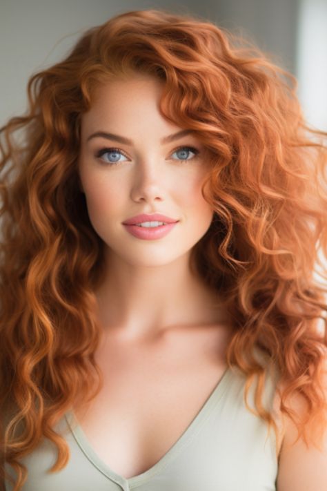 The loose strawberry blonde curls offer a romantic, classic look. Loose curls add volume and bring out the intricate highlights and lowlights within your strawberry-blonde hair. Click here to check out more dazzling strawberry blonde hair ideas to turn heads in 2023. Woman With Red Hair, Strawberry Blonde Hair Color, Red Curly Hair, Red Haired Beauty, Ginger Hair Color, Red Hair Woman, Beautiful Red Hair, Copper Hair Color, Strawberry Blonde Hair