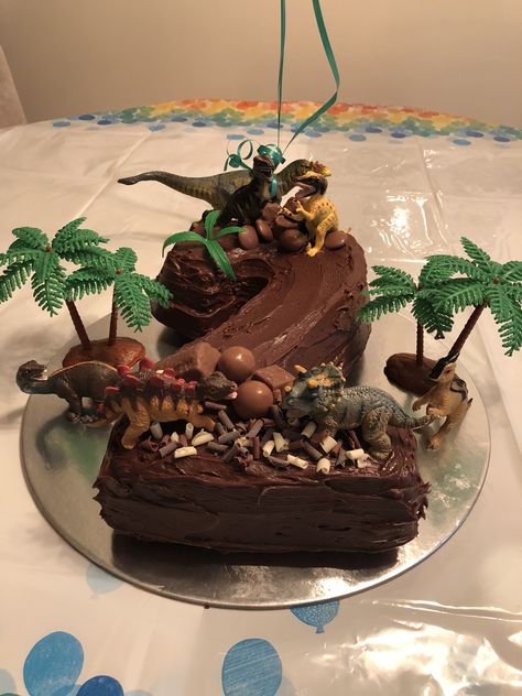 Dinosaur Chocolate Cake, Costco Chocolate Cake, 2nd Birthday Dinosaur, Chocolate Cake Decorated, Dino Birthday Cake, Chocolate Cadbury, Construction Birthday Cake, Chips Ahoy Cookies, Cadbury Eggs