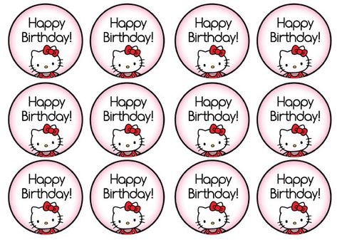 Hello Kitty Cake Topper Printable, Hello Kitty Cake Topper, Cupcake Template, Hello Kitty Birthday Theme, Hello Kitty Invitations, Hello Kitty Theme Party, Cake Topper Printable, Hello Kitty Photos, Hello Kitty Printables