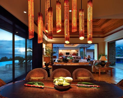 bamboo lamp chandelier idea Bamboo Lights, Tropical Dining Room, Bamboo Diy, Bamboo Chandelier, Backyard Garden Layout, Bamboo Architecture, Bamboo Decor, Bamboo Poles, Bamboo Light