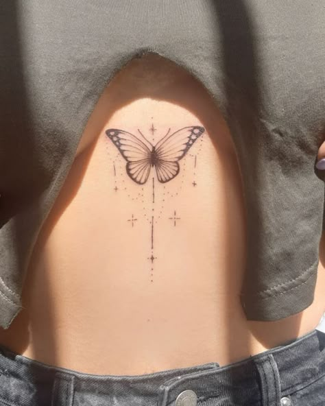 Butterfly Middle Chest Tattoo, Butterfly Tattoo On Sternum, Butterfly Sternum Tattoo Women, Butterfly Tattoo Sternum, Butterfly Tattoo Between Breast, Sternum Butterfly, Sternum Tattoo Butterfly, Butterfly Chest Tattoo Female, Underboob Butterfly Tattoo