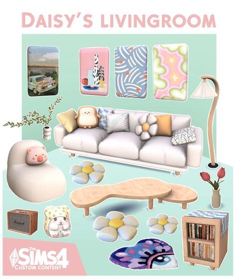 LIVINGS – Mundo Sims The Sims 4 Pack, Living Room Sims 4, Sims 4 Cc Furniture Living Rooms, Lotes The Sims 4, Mods Sims 4, Cc Packs, Los Sims 4, Mod Furniture, Sunroom Ideas