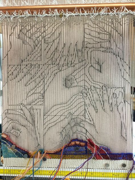 Tapestry Inspiration, Art Fibres Textiles, Tapestry Loom Weaving, Art Weaving, Tapestry Loom, Weaving Loom Diy, Inkle Weaving, Weaving Loom Projects, Inspiration Images