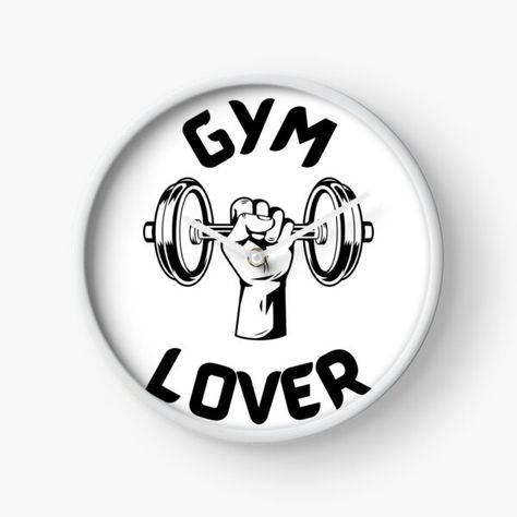 Clock featuring the 'Gym Lover' design, ideal for gym lovers with a bold, motivational theme. Gym Lover, Clock Design, Design Store, Clock, Gym, For Sale, Quick Saves, Design