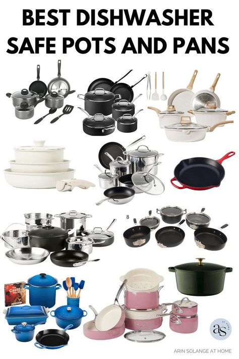 Here are the best dishwasher safe pots and pans! These are perfect for your kitchen. Safest Cookware, Best Dishwasher, Nonstick Cookware Sets, How To Use Dishwasher, Pots And Pans Sets, Dish Washer, Dinner At Home, Nonstick Cookware, Cookware Sets