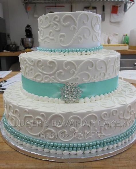 Cake Teal Wedding Cake Ideas, Teal Wedding Cake, Quince Cakes, Quinceanera Cakes, Tiffany Blue Wedding, Aqua Wedding, Wedding Cake Ideas, Tiffany Wedding, White Icing