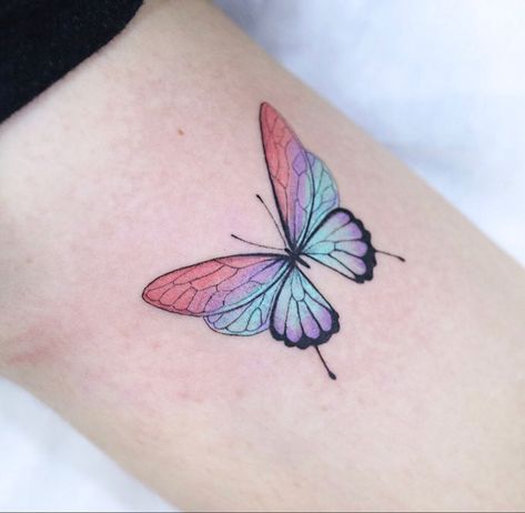 Small Name Tattoo, Botanical Tattoos, Colorful Butterfly Tattoo, Indian Feather Tattoos, Unique Butterfly Tattoos, Timeless Tattoo, Butterfly Tattoos For Women, Small Pretty Tattoos, Cute Tiny Tattoos