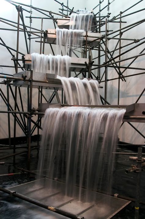 Waterfall • Artwork • Studio Olafur Eliasson Waterfall Artwork, Illusion Kunst, Studio Olafur Eliasson, Olafur Eliasson, Scaffolding, Sculpture Installation, Pompeii, Stage Design, Land Art