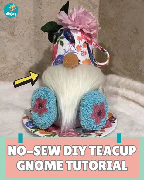 How To Make Tea Cup Gnomes, Teacup Gnomes, Gnome Tutorial, Thrifty Diy, Crafting Supplies, How To Make Tea, Diy Home Decor Projects, Bath Decor, Decor Project