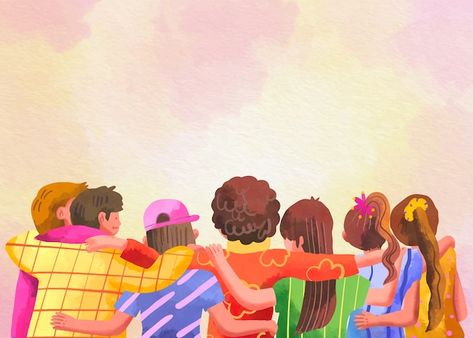 Free vector watercolor background for in... | Free Vector #Freepik #freevector #frienship #friends-day #international-day #friendship Friendship Background Wallpaper, Bday Illustration, Friendship Day Illustration, Friendship Background, Friendship Paintings, International Friendship Day, Whatsapp Profile, School Illustration, Whatsapp Profile Picture