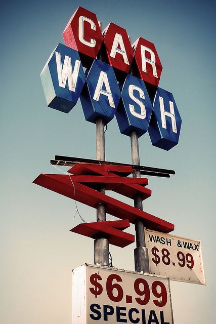 Wash n Wax | Flickr - Photo Sharing! #Carwash #Signs #CarwashLive America Street, Car Wash Sign, 1950s Car, Car Wash Business, Mobile Car Wash, Sole Proprietorship, Vintage Neon Signs, Vintage Laundry, Diy Porch