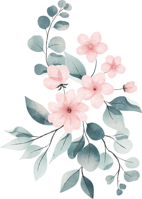 Flower Vector Png, Watercolor Flowers Png, Cherry Blossom Vector, Watercolor Flower Vector, Flower Vector Art, Free Watercolor Flowers, Baby Sticker, Flower Png Images, Emotional Expression