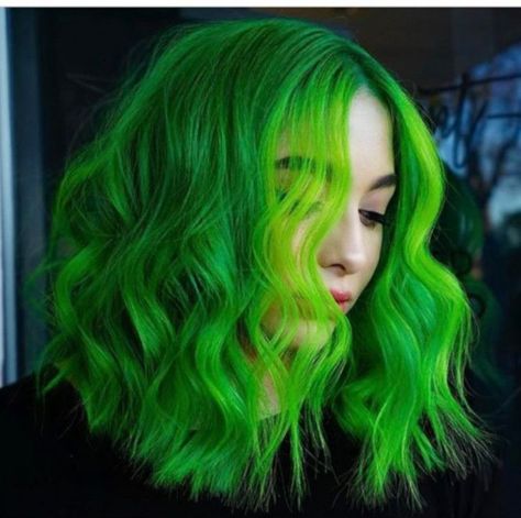 The Hottest Neon Hair Colors to Try in 2019 Bright Green Hair, Hair Colors To Try, Neon Hair, Green Hair, Bright Green, Hair Colors, A Woman, Neon, Green