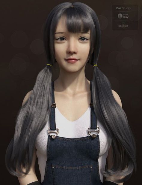 Qiqi Twintail Hair For Genesis 8 Female(s) | 3D Hair for Daz Studio #dazstudio Twintail Hairstyles Drawing, Twintail Hairstyles, 3d Hair, Cute Hairstyle, Daz Studio, Daz 3d, 3d Software, Women's Hair, How To Draw Hair