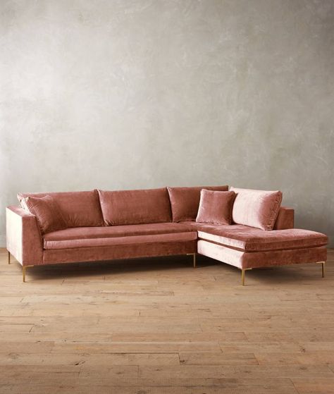 Pink Sectional, Modular Sofa Design, Luxury Sofas, Velvet Furniture, Velvet Sectional, Sofa Ideas, Luxurious Interior, Velvet Couch, Retro Home Decor