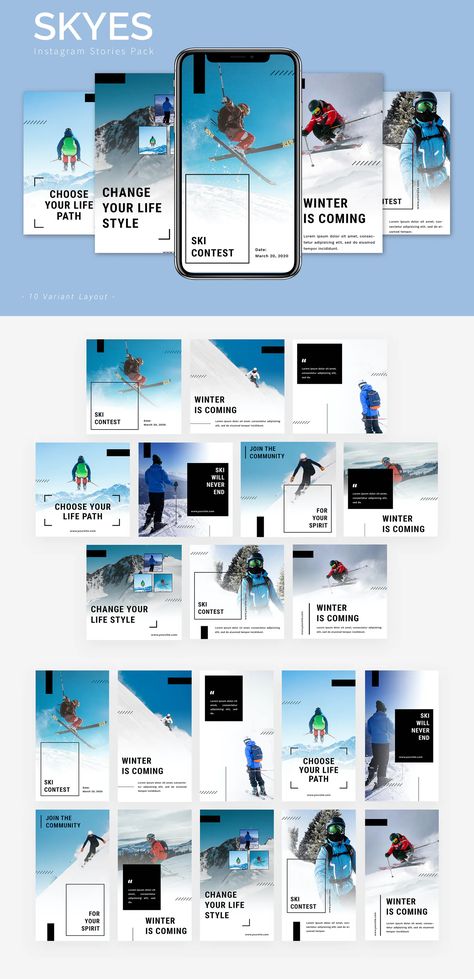 Ski Magazine Cover, Sports Instagram Post, Ski Branding, Ski Instagram, Hockey Photography, Ski Magazine, Instagram Black Theme, Ski School, Ski Hotel