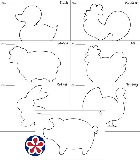 TeachersMag.com Animal Cutouts Templates Free Printable, Farm Animals Template, Animal Shapes Templates, Farm Animal Templates Free Printable, Farm Animal Templates, Feed The Farm Animals Free Printable, Farm Animal Printables Free, Cow Template Free Printable, Animal Templates Printable Free