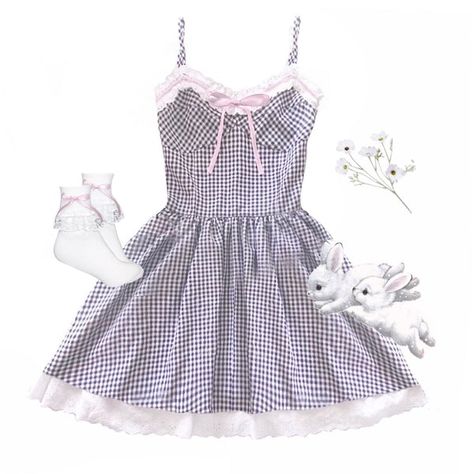 Baby Doll Dress Coquette, Cottagecore Babydoll Dress, Harajuku Doll Collar Summer Dress, Pink Kawaii Dress With Doll Collar, Pink Doll Collar Kawaii Dress, Dolly Fashion, Picnic Dress, Sweetheart Dress, Gingham Dress