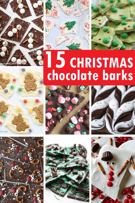 Chocolate Christmas Recipes, How To Make Christmas Bark, Best Bark Recipes, Christmas Candy Bark Recipes, Best Christmas Bark Recipes, Candy Bar Bark, Diy Christmas Bark, Christmas Chocolates Ideas, Chocolate Treat Ideas