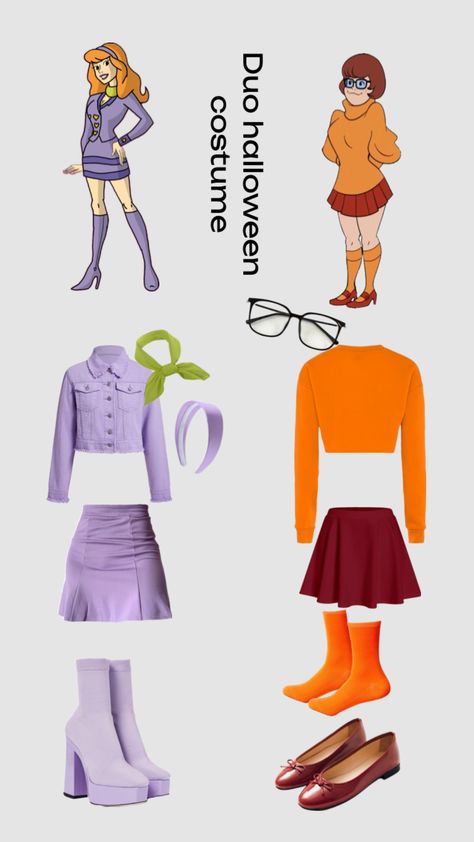 #halloweencostume #scoobydoo Halloween Costumes Ideas For Teens, Two Person Halloween Costumes, Crazy Halloween Costumes, Fun Halloween Outfits, Daphne Costume, Trio Costumes, Women Halloween Costume Ideas, Couples Halloween Costume Ideas, Halloween Costume Ideas For Couples