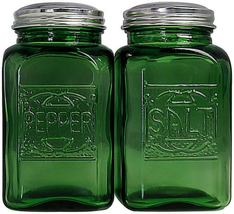 PRICES MAY VARY. Made of green glass, not clear glass painted The shakers are easy to hold,easy to clean,and easy to load The glass was perfect in color and match your other glassware They are decorative and simple, and have a nostalgic feel to them. They’re sturdy and do have a bit of heft to them Packed with EPE FOAM,if you recieve the shakers when broken,you can return them and get a new set or get refund Retro shakers.Everytime you look at them,they take you down a long forgotten road of the Cottage Core Kitchen, Celtic Salt, Cocktail Napkin Holder, Glass Salt And Pepper Shakers, Vintage Salt And Pepper Shakers, Green Highlights, Salt Shaker, Green Brands, Salt And Pepper Shaker