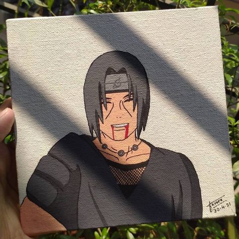 Gouache canvas painting Itachi Canvas Painting, Gouache Canvas, Anime Painting, Painting Art Projects, Painting Art, Painting Ideas, Art Style, Art Projects, Spiderman