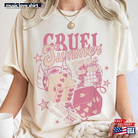 Cruel Summer Tshirt T Shirt Reputation T-Shirt Hoodie Check more at https://musicloveshirt.com/product/cruel-summer-tshirt-t-shirt-reputation-t-shirt-hoodie/ Summer Tshirt, Cruel Summer, Tshirt Design Inspiration, Design Tshirt, Tshirt Design, Airport Outfit, Metal Design, Summer Tshirts, Eras Tour