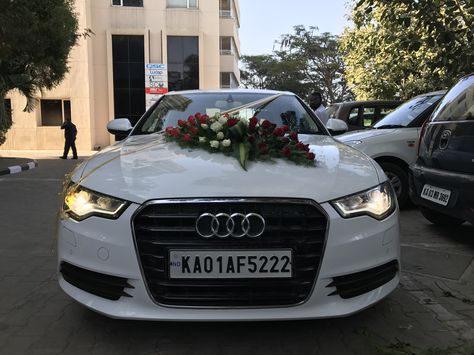 Wedding car Audi A6 Wedding Car Deco, Wedding Car Decorations, Car Deco, Wedding Cars, Photo Frame Wallpaper, Financial Plan, Luxury Car Rental, Valentine Photography, Wedding Decor Elegant