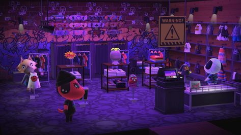 It’s not Hot Topic… it’s the totally original “Haute Topic”. Coming soon to a Paradise Planning Island near you. Acnh Hot Topic, Hot Topic, Animal Crossing, Paradise, The Originals, Animals