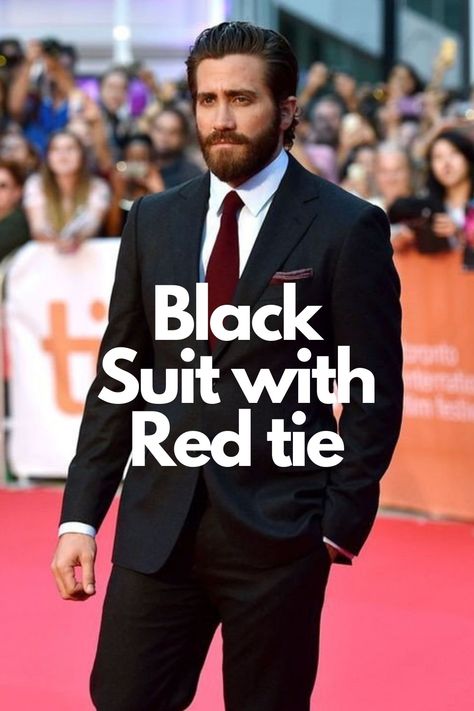 Red Tie Outfit Men, Black Suit Red Shirt, Black Suit With Red Tie, Black Suit Red Tie, Tie Outfits Men, Couple Dressing, Black Suit White Shirt, Suit With Red Tie, Red Tie Men