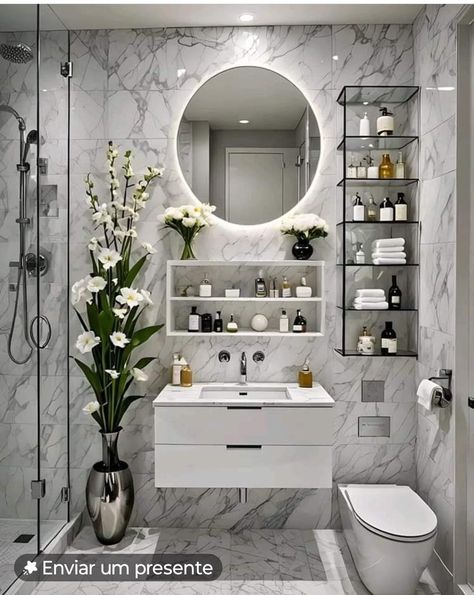 Modern Marble Bathroom, Spa Outdoor, Marble Bathroom Designs, Unique Kitchen Backsplash, Wardrobe Interior, Sophisticated Bathroom, Aesthetic Bathroom, Bathroom Design Inspiration, Outdoor Bathrooms