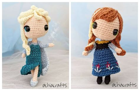 Amigurumi Princess Elsa & Anna Free Crochet Patterns: Frozen Doll Crochet Free Pattern Crochet Elsa Doll Free Pattern Disney Frozen, Frozen Amigurumi Free Pattern, Elsa Amigurumi Free Pattern, Crochet Anna Frozen, Amigurumi Princess Free Pattern, Crochet Disney Princess Free Pattern, Crochet Elsa Doll, Crochet Elsa Doll Free Pattern, Elsa Crochet Pattern