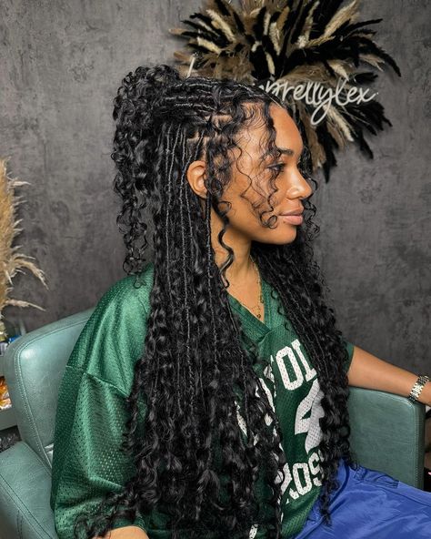 Tranças Faux Locs, Faux Locs Hairstyles, Braids Hairstyles Pictures, Quick Braided Hairstyles, Water Fall, Cute Box Braids Hairstyles, Protective Hairstyles Braids, Pretty Braided Hairstyles, Human Braiding Hair