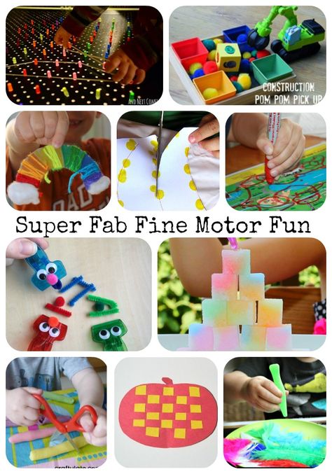 Super Fab Fine Motor Fun - Fine Motor Fridays Anniversary on Lalymom.com - so many fun ideas! Fun Fine Motor Activities, Quiet Toddler Activities, Fin Fun, Fine Motor Activities For Kids, Easy Toddler Activities, Fun Activities For Toddlers, Preschool Fine Motor, Fine Motor Skills Activities, Motor Skills Activities