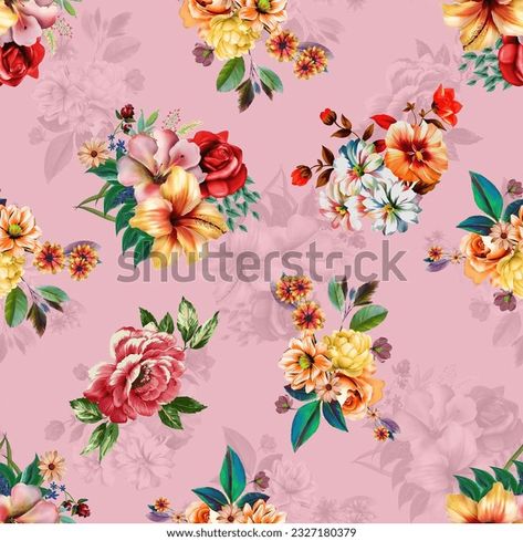 Botanical Flower Bunch Illustration Design Allover Stock Illustration 2327180379 | Shutterstock Botanical Flower Bunch, Digital Flowers Bunch, Flowers Allover, Allover Flower, Flower Allover, Flower Bunch, Flower Drawing Design, Digital Flowers, Bunch Of Flowers