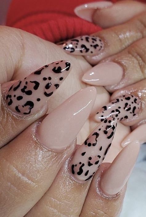 Almond Cheetah Print Nails, Ombre Leopard Nails, Leopard Christmas Nails, Snow Leopard Nails, Leopard Print Nail Art, Leopard Nail Designs, Cheetah Nail Designs, Cheetah Nails, Leopard Print Nails