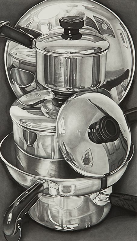 Reflections Drawing, Shading Objects, Pan Drawing, Reflective Objects, Observational Drawings, Vertrouw Op God, Still Life Sketch, Reflection Art, Observational Drawing