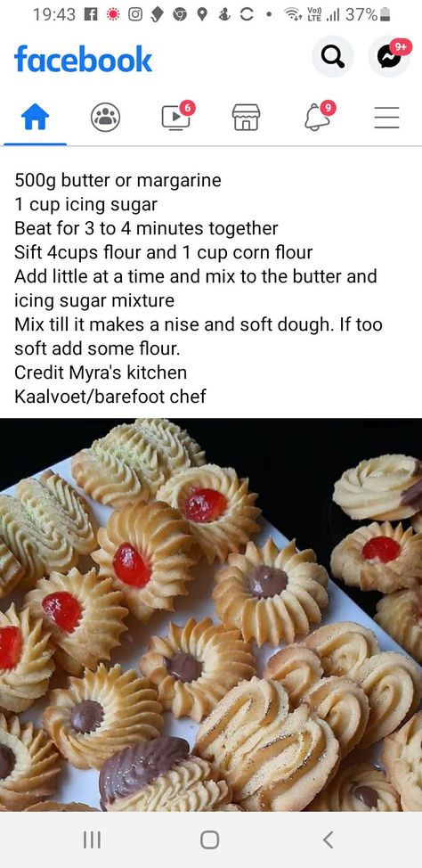 Klein Koekies Resepte, Easy Sweet Recipes Desserts, 100 Cookies Recipe, Biscuits Butter, Easy Sweet Recipes, Butter Cookie Recipe Easy, Cookie Recipes Chewy, Butter Cookie Recipe, Scones Recipe Easy