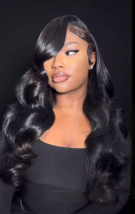 Frontal Wig Hairstyles, Side Part Hairstyles, Birthday Hairstyles, Quick Weave Hairstyles, Frontal Hairstyles, Dope Hairstyles, Hair Ponytail Styles, Penteado Cabelo Curto, Ponytail Styles