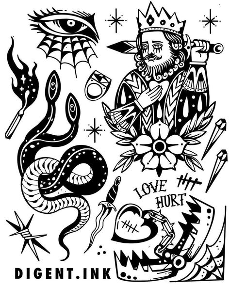 Traditional Tattoo Stencils, Ignorant Tattoos, Traditional Tattoo Inspiration, Sorry Mom, Traditional Tattoo Sleeve, Flash Tattoo Designs, Tattoo Flash Sheet, Spooky Tattoos, Old School Tattoo Designs