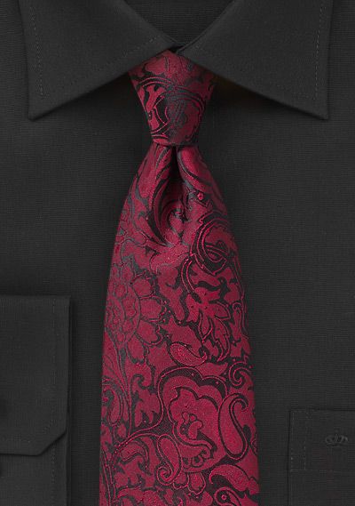 XL Sized Paisley Tie in Bordeaux Red Wine Red Suit Men, Red Tie Outfit Men, Black Suit With Red Tie, Suit Red Tie, Suit With Red Tie, Hoco 2022, Grey Mens Suit, Red Tie Men, Red Wine Dress