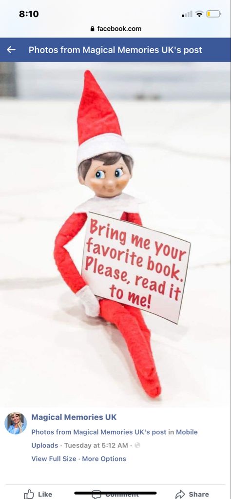 Elf On The Shelf Read Me A Book, Elf Magic, Elf Ideas, Uk Photos, Uk Post, Shelf Ideas, On The Shelf, The Elf, Elf On The Shelf