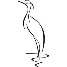 Sailboat Drawing, Heron Tattoo, Simple Bird Tattoo, Bird Outline, Crane Tattoo, Heron Art, Crane Design, Single Line Drawing, Simple Line Drawings