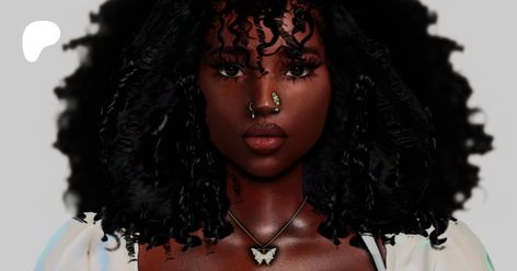 Downloadable Sims, Afro Hair Sims 4 Cc, Sims 4 Afro Hair, Sims Download, Female Sims, Thick Natural Hair, Ts4 Mods, Sims 4 Tattoos, Alpha Cc