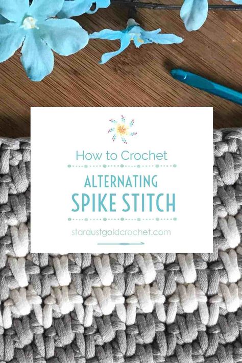 How to Crochet: Alternating Spike Stitch | Video Tutorial for Beginners | Stitch Explorer Series – Stardust Gold Crochet Spike Stitch, Gold Crochet, Beginners Crochet, Crochet Daisy, Crochet Sunflower, Afghan Patterns, Crochet Stitches Tutorial, Crochet Flower Patterns, Crochet Stitches Patterns