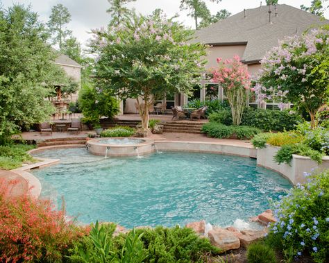 Mirror Lake - Landscaping Around Pool Home Design Ideas, Pictures, Remodel and Decor Garden Design Pictures, Landscaping Around House, Custom Swimming Pool, Mirror Lake, Backyard Pool Landscaping, Dream Pools, Pool Builders, Backyard Pool Designs, Custom Pools