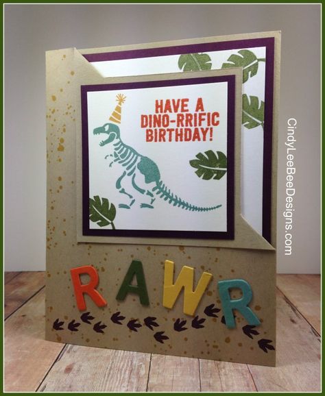 No Bones About It, Stampin Up Birthday Cards, Bee Designs, Dinosaur Cards, Birthday Cards For Boys, Bday Cards, Boy Cards, Flip Cards, Fold Cards