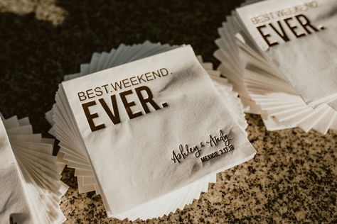 Wedding Welcome Party, Cabos Wedding, Los Cabos Wedding, Destination Wedding Decor, Wedding Napkins Personalized, Welcome Party, Fabulous Wedding, Destination Wedding Locations, Personalized Napkins